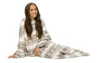 Kuscheldecke/Wohnmantel mit Ärmeln - Mia Cossotta in beige