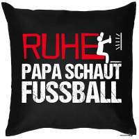 Spaß/Foto-Kissen: Ruhe Papa schaut Fussball